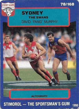 1990 AFL Scanlens Stimorol #78 David Murphy Front